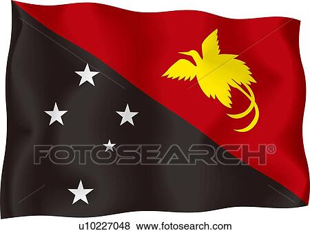 Papua New Guinea flag View Large Illustration Stock Illustration - Papua New Guinea flag. Fotosearch