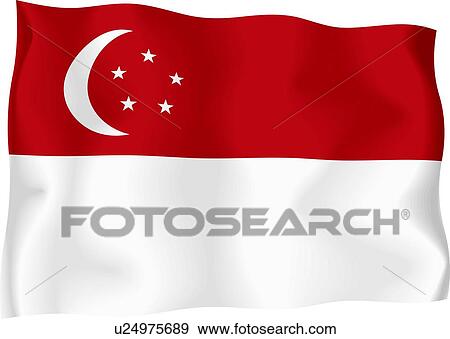 Stock Illustration - Singaporean flag. Fotosearch