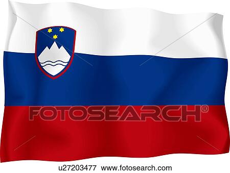 Slovenian flag View Large Illustration Stock Illustration - Slovenian flag. Fotosearch