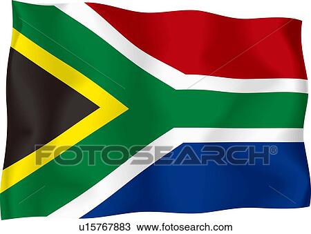 Drawing - South African flag. Fotosearch