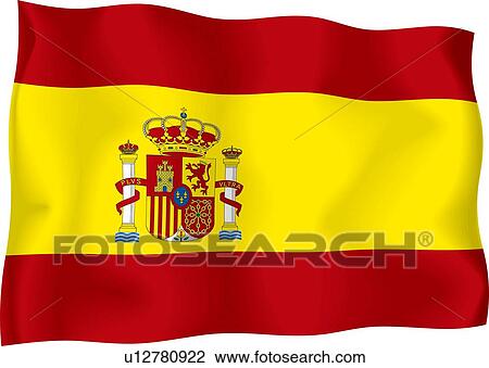 Spanish flag Drawing | u12780922 | Fotosearch