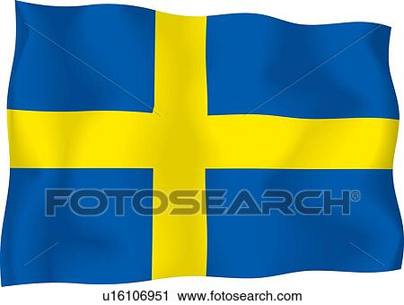 Swedish flag View Large Illustration Clip Art - Swedish flag. Fotosearch