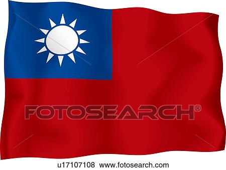Taiwanese flag View Large Illustration Stock Illustration - Taiwanese flag. Fotosearch