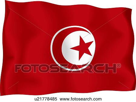 Stock Illustration - Tunisian flag. Fotosearch
