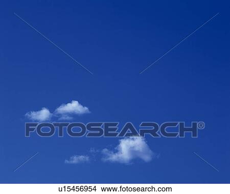 Picture - Blue sky and Clouds, Low angle view, Copy Space, . Fotosearch