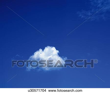 Picture - Blue sky and Clouds, Low angle view, Copy Space, . Fotosearch