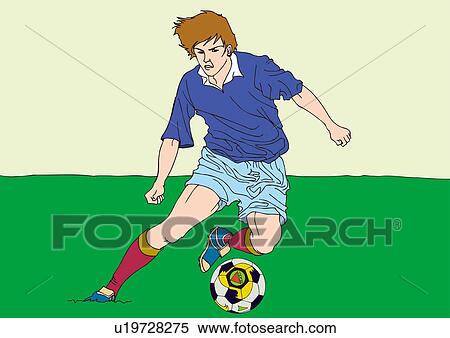 Painting of a football player, Illustration View Large Illustration Stock Illustration - Painting of a football player, Illustration. Fotosearch