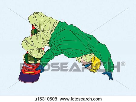 Painting of a young adult man snowboarding, Illustration View Large Illustration Stock Illustration - Painting of a young adult man snowboarding, Illustration. Fotosearch