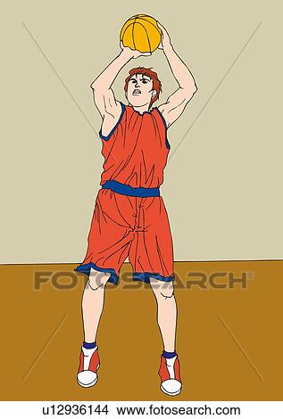 Painting of basketball players scoring a basket, Illustration View Large Illustration Stock Illustration - Painting of basketball players scoring a basket, Illustration. Fotosearch