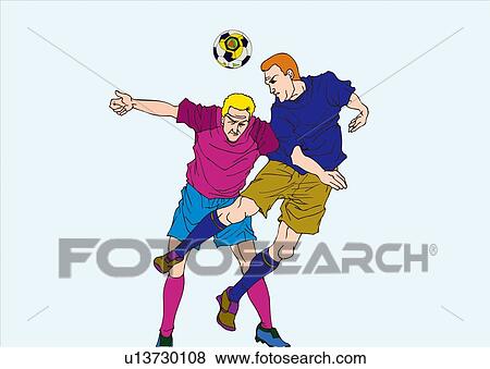 Painting of two football players playing game, Illustration View Large Illustration Stock Illustration - Painting of two football players playing game, Illustration. Fotosearch