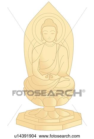 Stock Illustration - Buddha statue, close up, Japan. Fotosearch