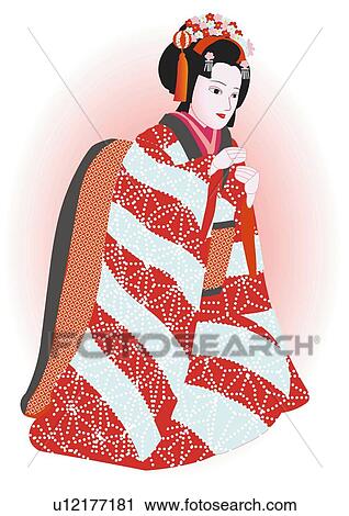 Female figurine of puppet theater, side view, Japan View Large Illustration Clip Art - Female figurine of puppet theater, side view, Japan. Fotosearch