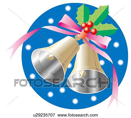 Christmas Bells With Holly View Large Illustration Stock Illustration - Christmas Bells With Holly . Fotosearch