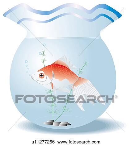 Goldfish in goldfish bowl View Large Illustration Stock Illustration - Goldfish in goldfish bowl. Fotosearch