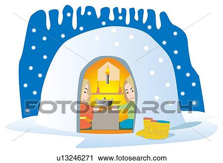 Clip Art - People eating meal in Kamakura. Fotosearch