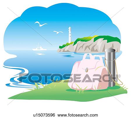 Stock Illustration - Picnic on the beach . Fotosearch