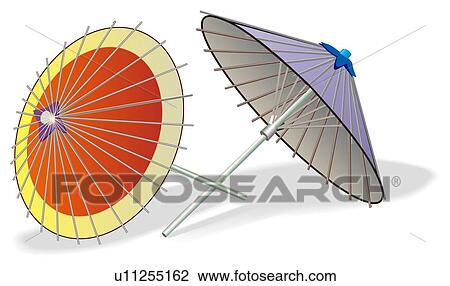 Drawing - Umbrella in Japan. Fotosearch