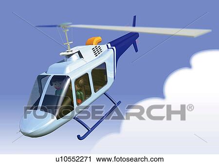 Image of a Blue-colored Helicopter Flying in the Air, High Angle View, Illustration View Large Illustration Clip Art - Image of a Blue-colored Helicopter Flying in the Air, High Angle View, Illustration. Fotosearch