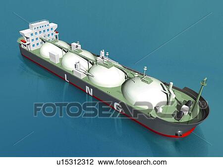 Image of a Boat With Several Gas Tanks On Water, High Angle View, Illustration View Large Illustration Drawing - Image of a Boat With Several Gas Tanks On Water, High Angle View, Illustration. Fotosearch