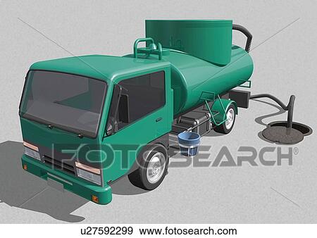 Stock Illustration - Image of a Green-colored Vacuum Car, High Angle View, Illustration. Fotosearch