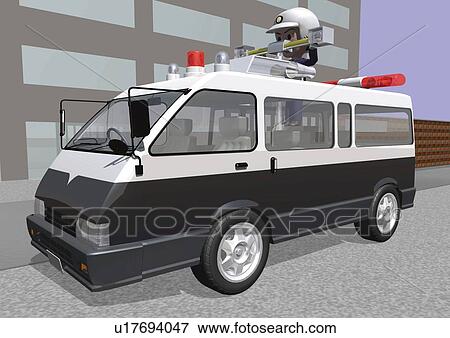 Image of a Huge Police Car, Side View, Illustration View Large Illustration Stock Illustration - Image of a Huge Police Car, Side View, Illustration. Fotosearch