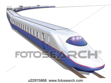 Image of a Long, Blue-colored Bullet Train, High Angle View, Illustration View Large Illustration Stock Illustration - Image of a Long, Blue-colored Bullet Train, High Angle View, Illustration. Fotosearch