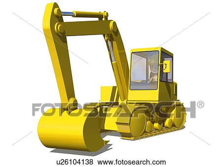 Stock Illustration - Image of a Yellow-colored Crane, Side View, Illustration. Fotosearch