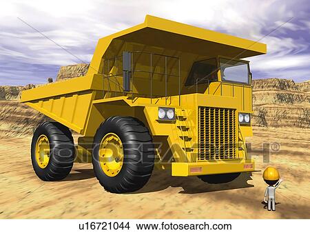 Image of a Yellow-colored Truck on a Building Lot, Side View, Illustration View Large Illustration Stock Illustration - Image of a Yellow-colored Truck on a Building Lot, Side View, Illustration. Fotosearch