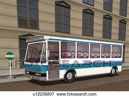 Stock Illustration - Image of an Official Bus, Side View, Illustration. Fotosearch