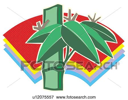 Stock Illustration - Painting of A Bamboo Tree Image, Woodcut. Fotosearch