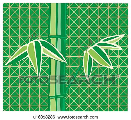 Stock Illustration - Painting of A Bamboo Tree Image, Woodcut. Fotosearch