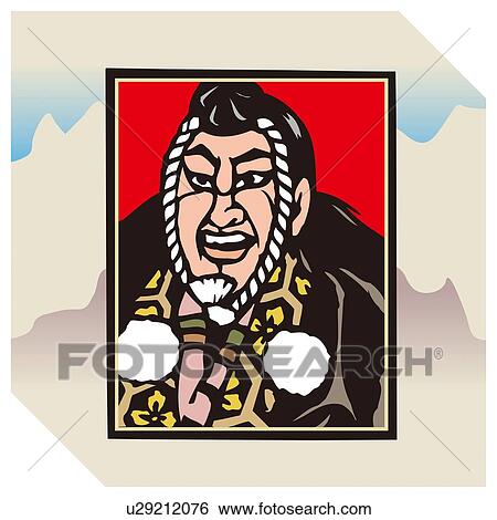 Painting of A Kabuki Actor, Woodcut View Large Illustration Stock Illustration - Painting of A Kabuki Actor, Woodcut. Fotosearch