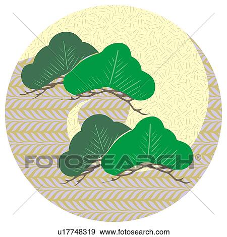 Stock Illustration - Painting of A Pine Tree Image, Woodcut. Fotosearch