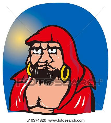 Clipart - Painting of Daruma, Woodcut. Fotosearch