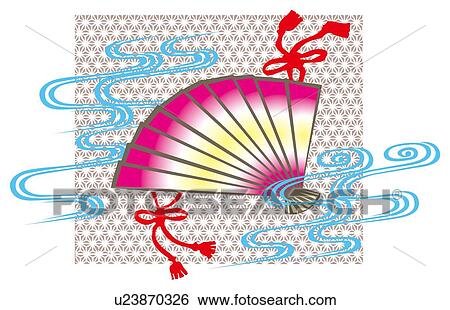 Painting of Japanese Fan Image, Woodcut View Large Illustration Stock Illustration - Painting of Japanese Fan Image, Woodcut. Fotosearch