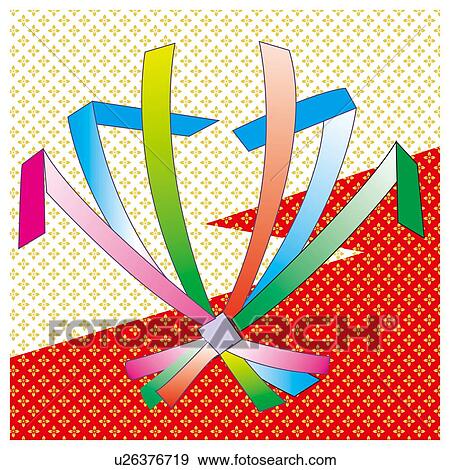 Painting of Noshi Paper, Woodcut View Large Illustration Stock Illustration - Painting of Noshi Paper, Woodcut. Fotosearch