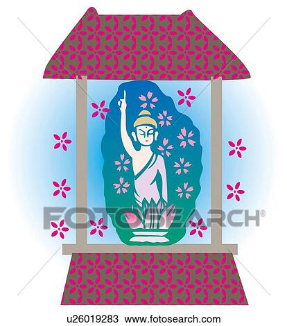 Drawing - Flower Festival, Woodcut. Fotosearch