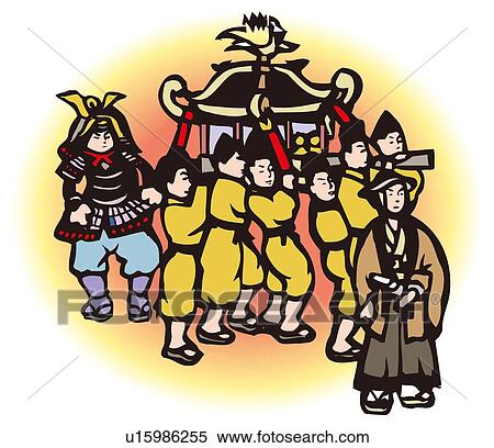 Stock Illustration - Hyakumonozoroisennninngyouretu, Woodcut, Tochigi Prefecture, Japan. Fotosearch