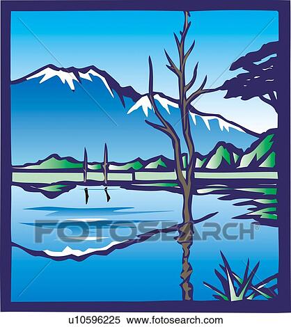 Kamikouchi Taisho Pond, Woodcut, Nagano Prefecture, Japan View Large Illustration Stock Illustration - Kamikouchi Taisho Pond, Woodcut, Nagano Prefecture, Japan. Fotosearch