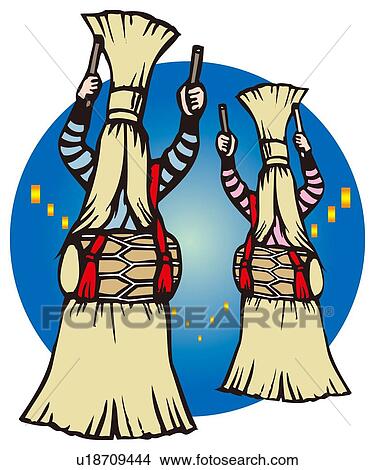Kanko Dance, Woodcut, Mie Prefecture, Japan View Large Illustration Stock Illustration - Kanko Dance, Woodcut, Mie Prefecture, Japan. Fotosearch