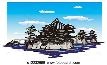 Stock Illustration - Matsushima, Woodcut, Miyagi Prefecture, Japan. Fotosearch