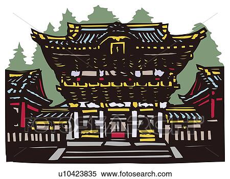 Nikko Tosho Shrine, Woodcut, Tochigi Prefecture, Japan View Large Illustration Stock Illustration - Nikko Tosho Shrine, Woodcut, Tochigi Prefecture, Japan. Fotosearch