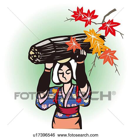 Stock Illustration - Oharaonna, Woodcut. Fotosearch