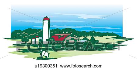 Pasture, Woodcut, Hokkaido, Japan View Large Illustration Clip Art - Pasture, Woodcut, Hokkaido, Japan. Fotosearch