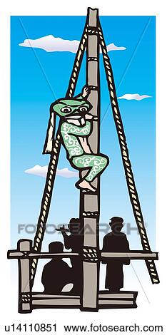 Clip Art - Ryuugasakinotsukumai, Woodcut, Ibaragi Prefecture, Japan. Fotosearch