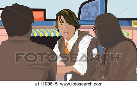 Business people on a lunch break View Large Illustration Stock Illustration - Business people on a lunch break. Fotosearch