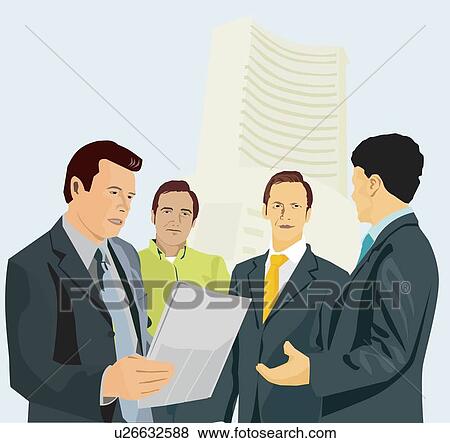 Businessmen talking to each other View Large Illustration Stock Illustration - Businessmen talking to each other. Fotosearch