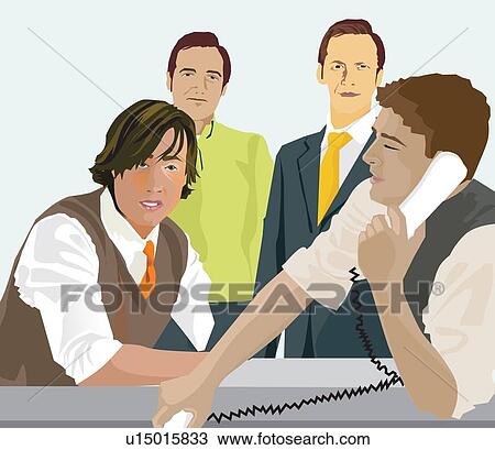 Drawing - Group of businessmen. Fotosearch