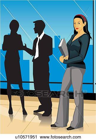 Clip Art - Side view of a businesswoman looking at camera. Fotosearch