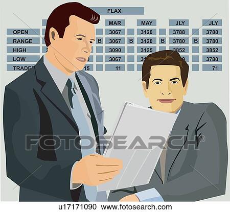 Stockbrokers with chart behind View Large Illustration Clipart - Stockbrokers with chart behind. Fotosearch